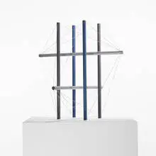 untitled (from Key City) by Kenneth Snelson, 1968, anodized aluminum and coated steel wire, sold Sep 2010