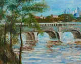 Bridge and Riverscape by American School, offered Dec 2022