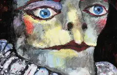 Face with Blue Eyes by Joan Udell Erbe, offered Dec 2022