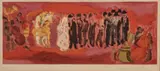 Emmanuel Mané-Katz, Jewish Wedding, color lithograph on paper