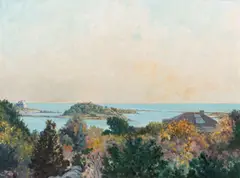 Hazard Durfee, Crump's View, Newport, oil on linen