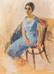 Maurice Blond, Signed 'M Blond' lower right. Oil on paper mounted to canvas, framed.
