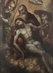 The Holy Trinity by Spanish School, oil on canvas, offered Oct 2022