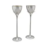 Allan Adler, Pair of Tall Floriform Goblets, sterling silver, each stamped 'ALLAN ADLER STERLING' on underside