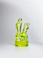 Abstract Forms by Ermanno Nason, for Vetreria Gino Cenedese, inspired by a work by Jean Arp, uranium glass, sold Feb 2023