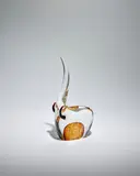 Antonio da Ros, Elephant with Raised Trunk, for Vetreria Gino Cenedese, clear glass with amber fenicio sommerso and amber tusks