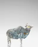 Ermanno Nason, Buffalo, for Vetreria Gino Cenedese, glass with scavo surface treatment and applied with gold leaf