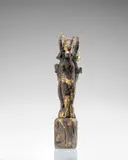 Ermanno Nason, Ibex Sculpture, for Vetreria Gino Cenedese, scavo glass, applied with gold leaf