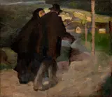 Albert Weisgerber, Altes Paar auf der Landstraße, Um 1901, Öl auf Leinwand