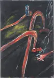 Walter Dahn, XU, 1982, Öl auf Leinwand
