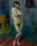 Hans Purrmann, Stehender Akt, 1914, Öl auf Leinwand