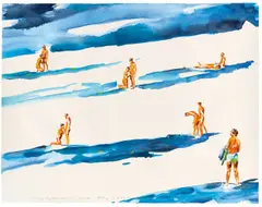 Norbert Bisky, The Happy End of Greece, 2011, Aquarell und Bleistift auf Velin