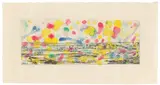 Sigmar Polke, Ohne Titel (Übermalter Faksimiledruck von Rembrandt mit der Ansicht der Kirche von Bloemendaal). 1990er-Jahre