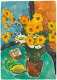 Gelbe Blumen by Karl Schmidt-Rottluff, 1961, Aquarell und Tuschfeder auf Velin, sold May 2019