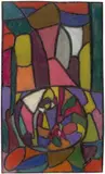 Adolf Hölzel, Glasfenster-Komposition mit Kreisbildung (Pelikan-Werke, Hannover), 1932, Pastell auf Velourspapier