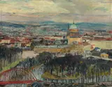 Philipp Franck, Blick auf Potsdam mit der Nicolaikirche, 1932, Öl auf Leinwand