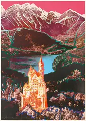 Neuschwanstein by Andy Warhol, 1987, Farbserigrafie auf leichtem Karton, sold Nov 2018