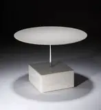 Ettore Sottsass, Circular coffee table with square base