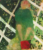 Mary Newcomb, White Trellis, 1965, Oil on canvas