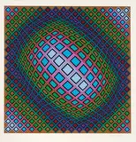 Untitled (2) by Victor Vasarely, c. 1969, Lithograph, sold Mar 2011