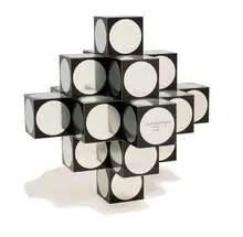 Victor Vasarely, Kroa Sculpture, 1968, Metal with black lithograph