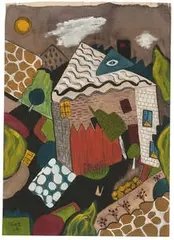 Clifford Odets, The Guarded House, 1947, Watercolor, gouache and ink on paper