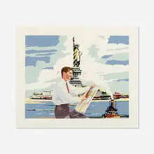 Study for Art in America by Martin Mull, 2007, oil on paper, sold Dec 2020