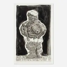 Buff and Britches by Trenton Doyle Hancock, 2010, acrylic and mixed media on paper, sold Dec 2020