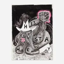 This is the Way by Trenton Doyle Hancock, 2012, acrylic and mixed media collage on canvas, sold Dec 2020