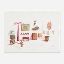 For Sale by Los Carpinteros, 1995, watercolor and pencil on paper, sold Dec 2020