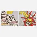 Roy Lichtenstein, Whaam! (diptych), 1967, offset lithograph in colors