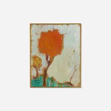 Autumn 4 by Gershon Benjamin, 1941, oil on board, sold Dec 2020