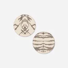 Untitled (inkblots, two works) by Bruce Conner, c. 1985, ink on folded paper, sold Dec 2020
