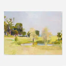 Pond in Early Summer by Wolf Kahn, 1982, oil on canvas, sold Nov 2020