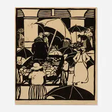 Anna Heyward Taylor, July in Charleston, 1928, woodcut