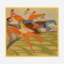 William Greengrass, First Fence, 1933, linocut in colors