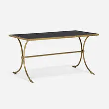 Maison Ramsay, Coffee table, c. 1965, opaline glass, wood, bronze