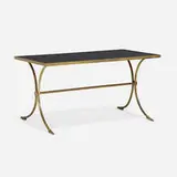 Maison Ramsay, Coffee table, c. 1965, opaline glass, wood, bronze