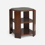 Éric Bagge, Three-tier occasional table, c. 1925, rosewood, glass