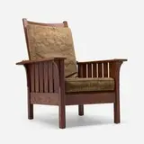 Flat-arm Morris chair, model 471 by L. & J.G. Stickley, offered Nov 2025