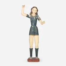 South American, Spanish Colonial Santos figure, painted plaster and wood