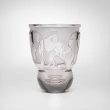 Jean Luce, Panthère vase, c. 1930, acid-etched glass