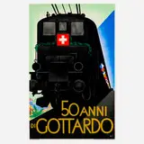 Willi Trapp, 50 Anni di Gottardo travel poster, c. 1932, lithograph in colors