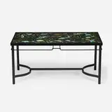 attribution Jacques Adnet and Guidette Carbonell, Dining table, c. 1955, painted iron, glazed stoneware