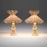 Phyllis Morris, Hollywood Regency poodle table lamps, pair