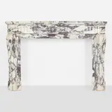 Louis Xvi Style, Fireplace surround, brèche violette de Serravezza marble, brass