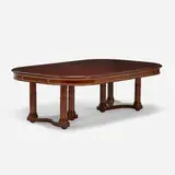 Louis Xvi Style, Dining table, c. 1880, mahogany, burl inlay, gilt bronze