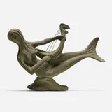 Ernesto Gonzales, Untitled (Mermaid with Lyre), c. 1965, bronze drip coating over carved plaster