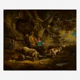 George Morland, Barnyard Scene, oil on canvas