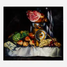 Melanie Baker, To Market, To Market (from the Feasts series), 2011, oil on linen